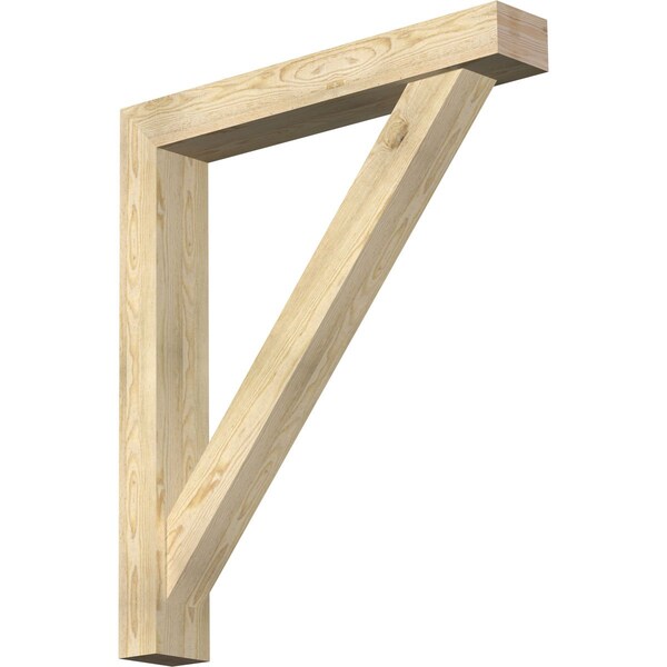 Ekena Millwork Traditional Block Rough Sawn Bracket w/ Offset Brace, Douglas Fir, 6"W x 38"D x 44"H BKT0604X38X44TRA05RDF - main